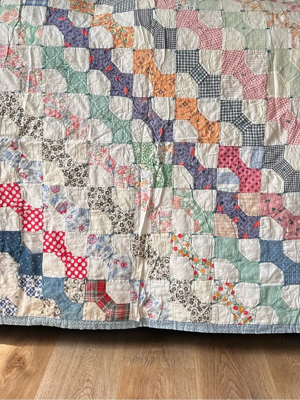 Vintage Handmade Bow Tie Quilt